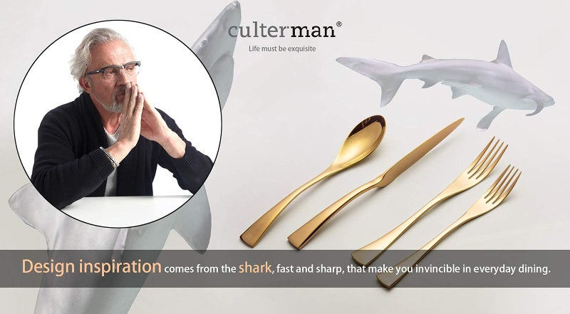 Culterman 20 Piece Gold Flatware Silverware Cutlery Sets,unique modern look,Home & Kitchen Stainless Steel Dinnerware/Tableware/Utensils set For 4,Include Knives/Forks/Spoons Dishwasher Safe - Image 4